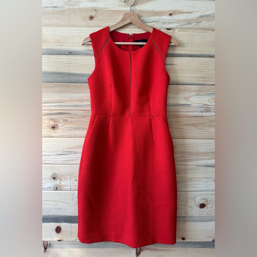 J. Crew Vibrant Red Textured Mini Dress